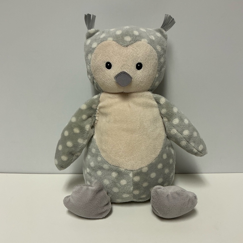 Jellycat Ollie the Owl Plush Grey Polka Dot Stuffed Animal - READ AS IS